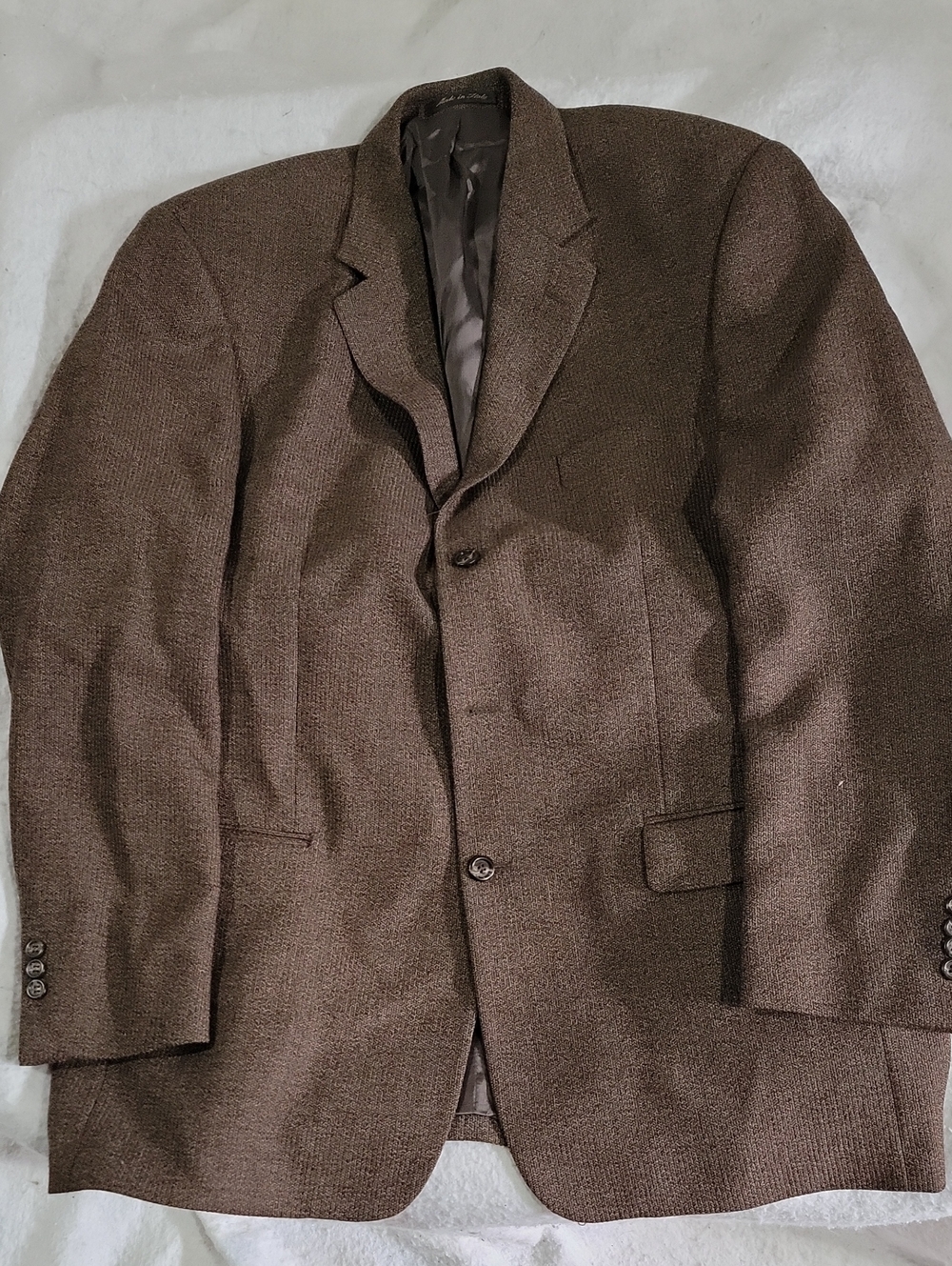 Pronto Uomo Brown Textured Notch Lapel Blazer